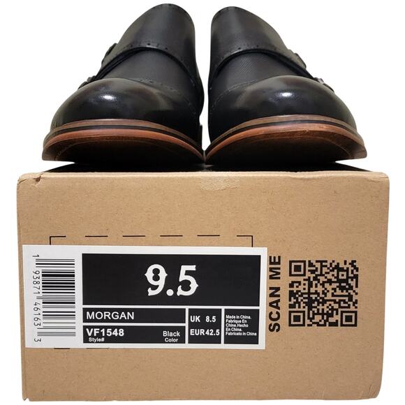 Vintage Foundry Men Morgan Monk Strap Dress Loafers Size US 9.5M Black Leather
